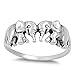 Women's Elephant Pair Classic Ring New .925 Sterling Silver Band Size 8