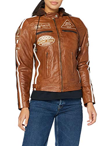 Urban Leather Womens Leather Motorcycle Jacket 58 LADIES | Lambskin Biker Jacket | CE Approved Remouvable Armour for Back, Shoulders and Elbows