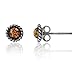 Ian and Valeri Co. Amber Sterling Silver Round Victorian Stud Earrings