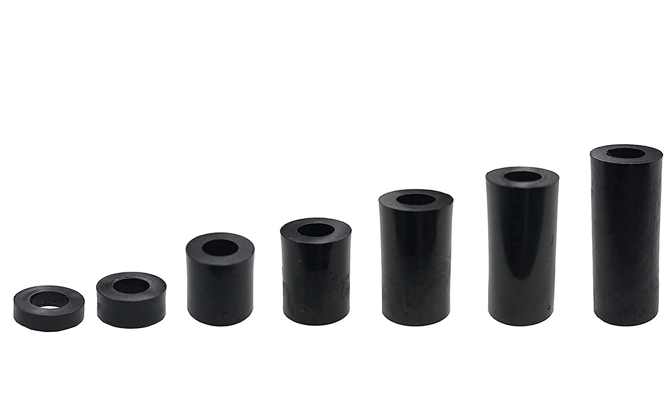 Black Nylon Spacers Standoff Plastic Washers M3 M4 M5 M6 M8 M10-3mm - 30mm - Pack of 5pcs (M8 x 25mm)