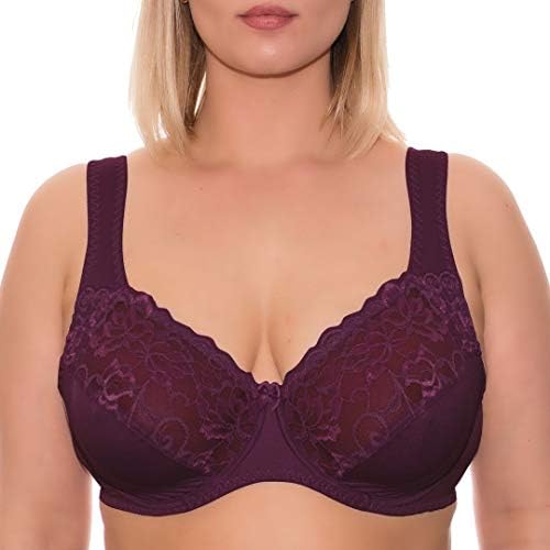 Wide Strap Bra Plus Size Full Coverage Underwire Support Panels 34 36 38 40 42 44 46 / C D E F G H I J