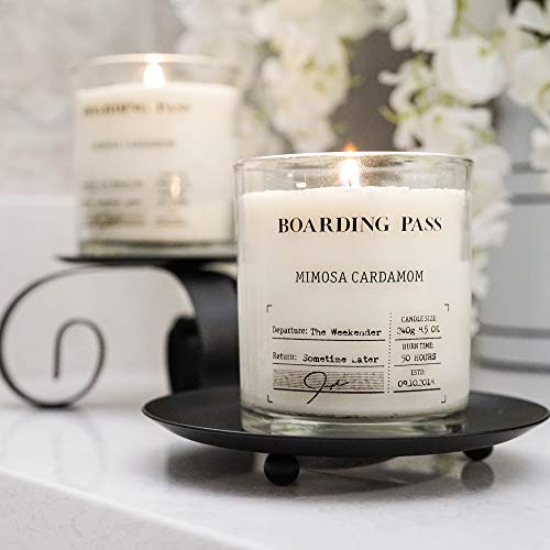 Boarding Pass Soy Candle, Burn on The Weekend, Honey Fresh Cut Floral