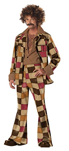 California Costumes Men's Adult Disco Sleazeball with Wig and Moustache Bundle