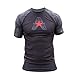 Anthem Athletics New! 10+ Styles HELO-X Short Sleeve Rash Guard Compression Shirt - BJJ, MMA - Black Hex with Red - Large