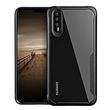 SDB Huawei P20 Pro Clear Case Hybrid Flexible TPU + Hard PC Ultra-Thin Anti-Drop Slim Full Protection Scratch Proof Transparent Cover for Huawei P20 Pro (2018) -Black