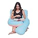 Meiz Pregnancy Pillow U Shaped, Pregnancy Body Pillow for Pregnant Women with Pregnancy Pillow Cotton Cover, Blue & Pink
