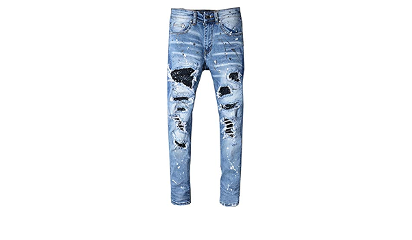 XIKN Mens Rhinestone Crystal Patchwork 
