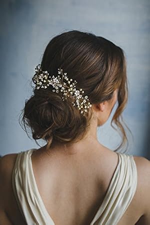 Kercisbeauty Handmade Bridal Cute Daisy Flower Crystal And Pearl