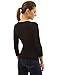 PattyBoutik V Neck Ruched 3/4 Sleeve Double Layers Blouse (Black S)