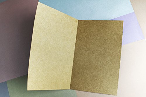 100 Sheets Kraft Greeting Card Stock - Half Fold Greeting Cards for ...