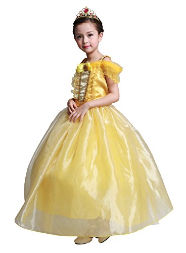 Dressy Daisy Girls' Princess Belle Costumes Princess Dresses Halloween Fancy Dress Size 4