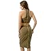 ALAIX Womens Strapless Halter Sleeveless Two Piece Skirt Bodycon Zipper Dresses