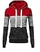 UpBeauty Women Sweatshirt Patchwork Long Sleeve Hooded Pullover with Front Pocket Casual Fashion Hoodies primary