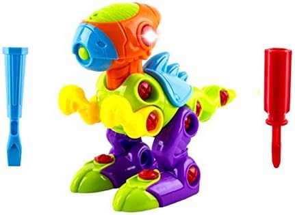 MegaToyBrand Take Apart Dinosaur Toy with Lights and Sounds, Equipped with two Screwdrivers for Assembly - Stem Learning for Boys &amp; Girls ages 3 - 12
