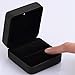 Luxury Black PU Leather and Steel LED Light Jewelry Ring Box With Battery