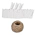 Giveet 100 Pieces Thank You Gift Tags with Free cut String, White Kraft Paper Hang Gift Wrap Tag for Wedding Favor, Party Gifts, Crafts, Christmas and Price Tags with 100 Feet Natural Jute Twine