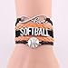 Softball Charm Bracelet (Orange/Black) Bracelets for Girls, Adjustable Bracelet with Softball Charm. Infinity Braided Bracelets for Softball Players, Team, and Coaches - by SPORTYBELLA