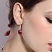 EleQueen 925 Sterling Silver CZ Teardrop Shepherd Hook Dangle Earrings Fuchsia Made with Austrian Crystal for Women Girl, Valentine's Day/Mother's Day/Christmas Jewelry Gift for Girlfriend/Mom