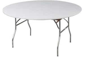 Kwik-Covers 72" Round Fitted Plastic Table Covers, Bundle of 5 (White)