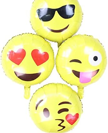 Lovef Emoji Party Mylar Balloon 18" Set of 4