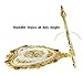 Ivenf Heart Shape Royal Vintage Princess Mirror, Hand-Painted Metal Handheld Mirror, Golden