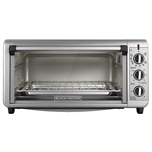 BLACK+DECKER Extra Wide Toaster Oven, 8 Slice, Stainless Steel, TO3260XSBD