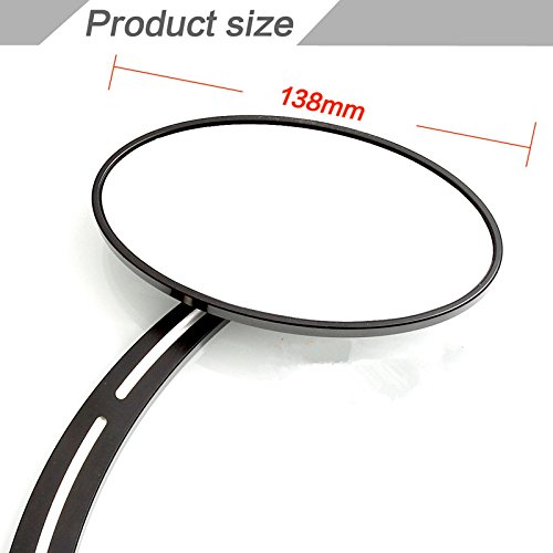 Motobiker 1Pair Universal Motorcycle CNC Rearview Mirrors For Harley XL 883 1200 Dyna V-Rod Fat Boy Road King Glide Softail Steed Vulcan DS (Ellipse)