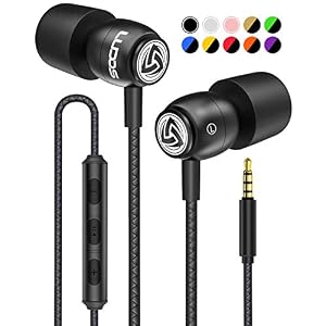 LUDOS CLAMOR Auricolari In-Ear Cuffie, Cuffiette con Filo e Microfono, Garanzia 5 Anni, Audio di alta Qualità, Memory Foam, Cavo Rinforzato, Bassi, Controllo del Chiamate per iPhone, Samsung, Huawei