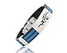 BONAMART Fashion Charm Friendship Stainless Steel Rubber Silicone Power Slap Bracelets Making for Men Blue
