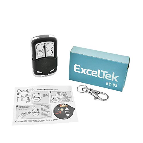 ExcelTek 891LM Compatible Garage Door Remote Control with Yellow Learn