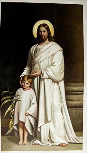 Roya Art-Christ and A Boy by Carl Heinrich Bloch Hand Painted Classical Christian Art Reproductions Oil Painting On Canvas For Home/Office Decoration, Size 24"wide x 36"high