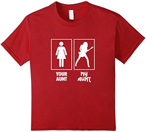 Kids Your Aunt, My Aunt Guitar T Shirt Rock N Roll Band 10 Cranberry