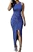 Sexy Womens Sleeveless Hig Low Knotted Slit Party Club Dress