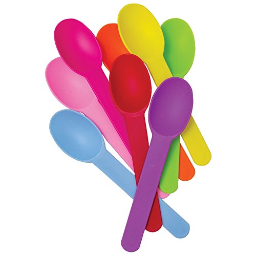 image for Purple Heavy Duty Plastic Spoons - Frozen Yogurt Ice Cream Spoons - Fr
