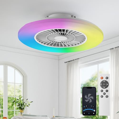 Lincrealy RGB Ceiling Fan with Light