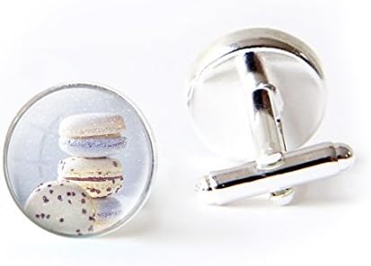 Glass Shirt Cufflinks Jewelry Snow Sweet Cupcake Macaron Glass Cabochon Dome Cuff Link for Men Women