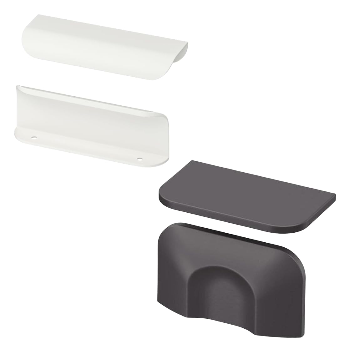 Ikea BILLSBRO White Minimalist Aluminium Kitchen Cabinet Handles, 120mm, 503.343.03-2 Pack