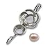 Rose Flower Rhodium Plated Necklace Pendant Locket Freshwater Cultured Pearl in Oyster Kit Set With Stainless Steel Chain 18