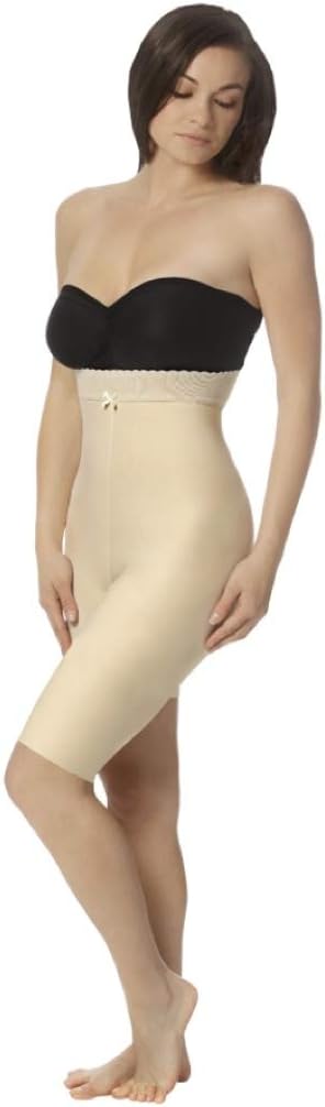 2ND Stage High Waisted Compression Girdle with Thigh Length Legs (small, Black)