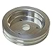 DEMOTOR PERFORMANCE For SBC Chevy Aluminum Crank Pulley Double 2 Groove For Short Water Pump SWP 350 400