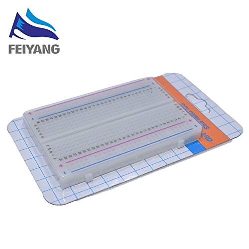Batcus White/Transparent Mini Bread Board/breadboard 8.5CM x 5.5CM 400 Holes DIY with Packing - (Color: White with Packing)
