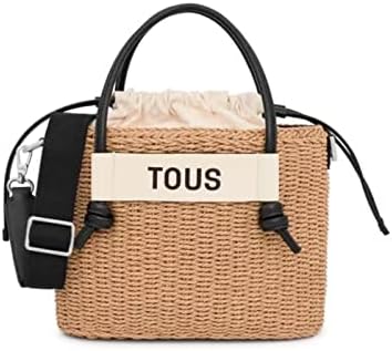 Ovetto Medium Scoubidou Naturale-Nero, beige, Talla única