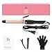 SwanMyst Curling Iron 1 Inch Ceramic Tourmaline Barrel, Hair Curling Wand with Anti-Scald Insulated Tip, Dual Voltage, 265°F - 430°F for All Hair Types with Heat Resistant Glove