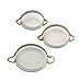 Round Metal Decorative Nesting Tray Set, Mesh Bottom with Rope Handles, Vintage Rustic Distressed Design, Serving Trays for Country Kitchen, Coffee Table, Set of 3