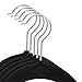 Closet Complete Supreme Quality, Ultra-Heavyweight, 85-gram, Virtually-Unbreakable Velvet Hangers, Ultra-Thin, Space Saving, No-Slip Suit Hangers, 360° Spinning, Chrome Hooks, Black, Set of 25