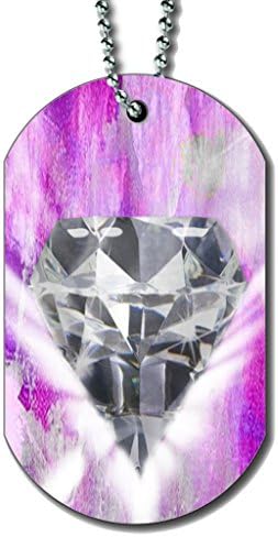 Diamond Pink Shimmer - Dog Tag Necklace
