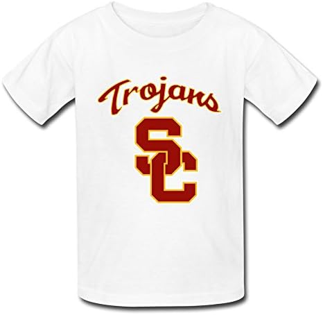 Leberts Youth USC Trojans Kids Boys And Girls Short Sleeves T-Shirt S White