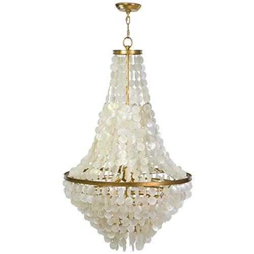 Regina Andrew Capiz Cascade Capiz Shell Chandelier Ceiling Light Fixture with 6 Socket 40