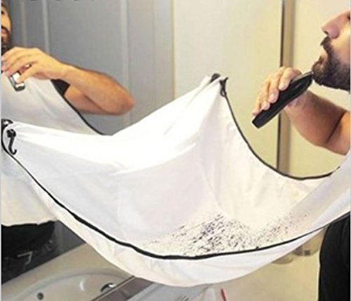 Male Beard Apron Beard Care Clean Shaving Apron Gather Cloth Bib Facial Hair Dye Trimmings Catcher Cape with Two Suction Cups