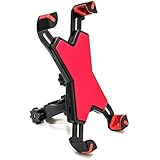 MaxMiles Bike Mount Bicycle Holder Universal Cell Phone Adjustable Mountain Rotating Mount Handlebar Cradle Clamp For iPhone 6s 6 5s 5c 5 Other Smartphones, GPS Devices (Red)